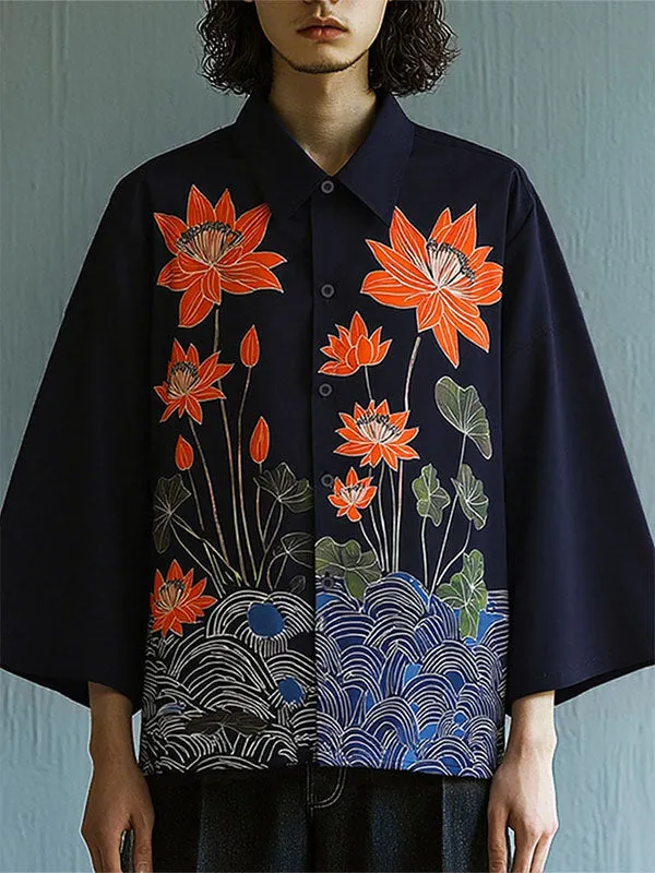 Men's Floral Print Long Sleeve Shirt SKUL17020 sold by Incerunmen
