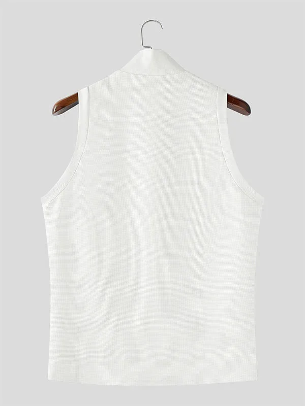 Men's Solid Texture V-Neck Casual Tank SKUL19013 sold by Incerunmen product image thumbnail 5