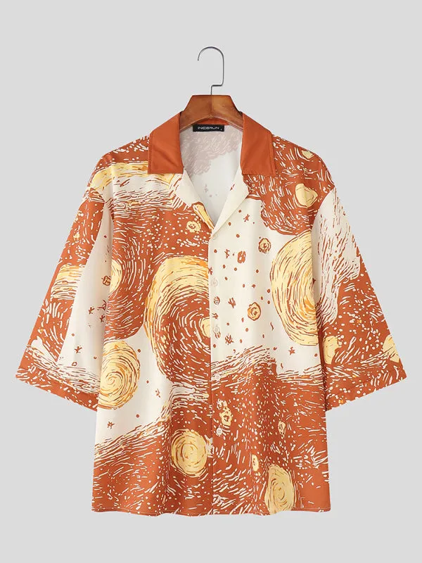 Men's Starry Print Short Sleeve Shirt SKUL17015 sold by Incerunmen product image thumbnail 4