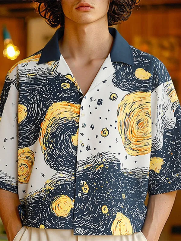 Men's Starry Print Short Sleeve Shirt SKUL17015 sold by Incerunmen