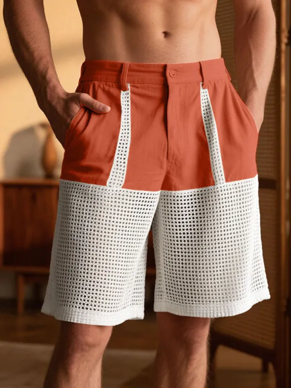 Men's Sheer Mesh Color Block Casual Short SKUL23592 sold by Incerunmen