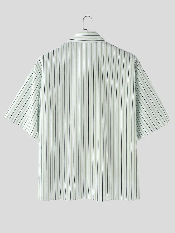 Men's Color Block Striped Short Sleeve Shirt SKUL22200 sold by Incerunmen product image thumbnail 5