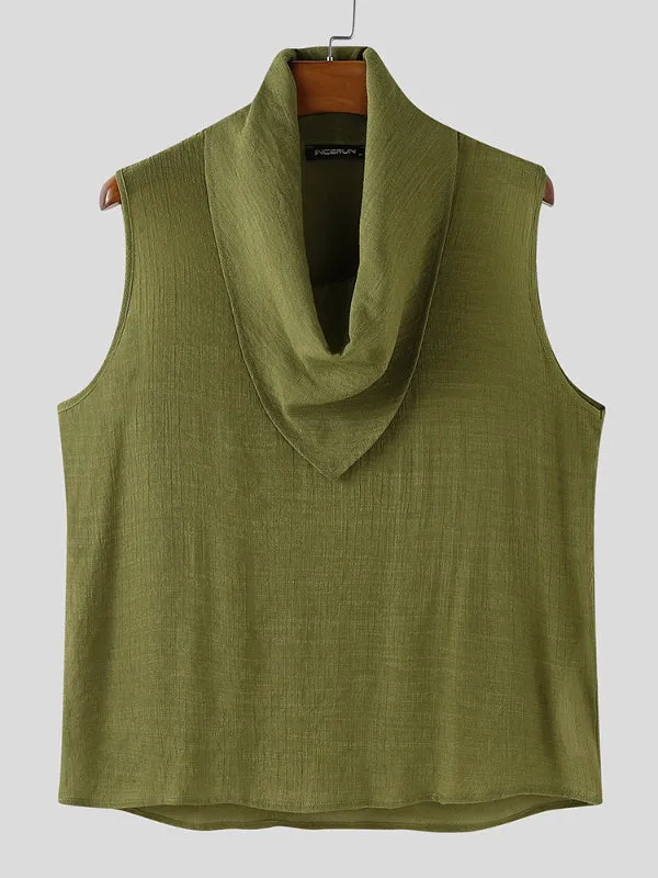 Men's Solid Color Cowl Neck Casual Tank SKUL13697 sold by Incerunmen product image thumbnail 4