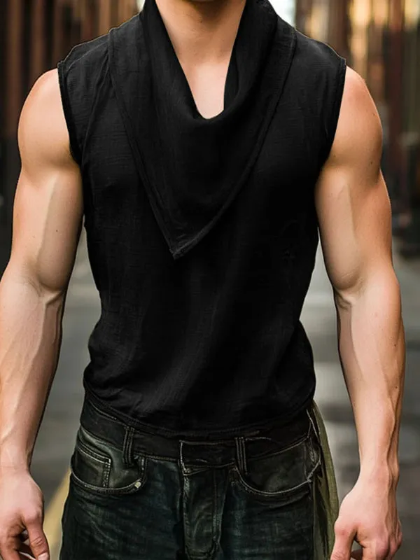Men's Solid Color Cowl Neck Casual Tank SKUL13697 sold by Incerunmen product image thumbnail 3