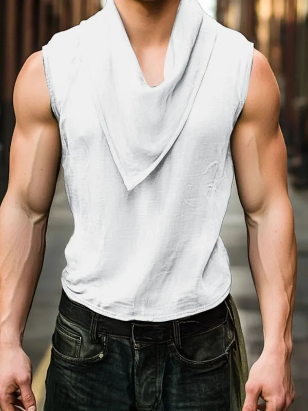 Men's Solid Color Cowl Neck Casual Tank SKUL13697 sold by Incerunmen product image thumbnail 2