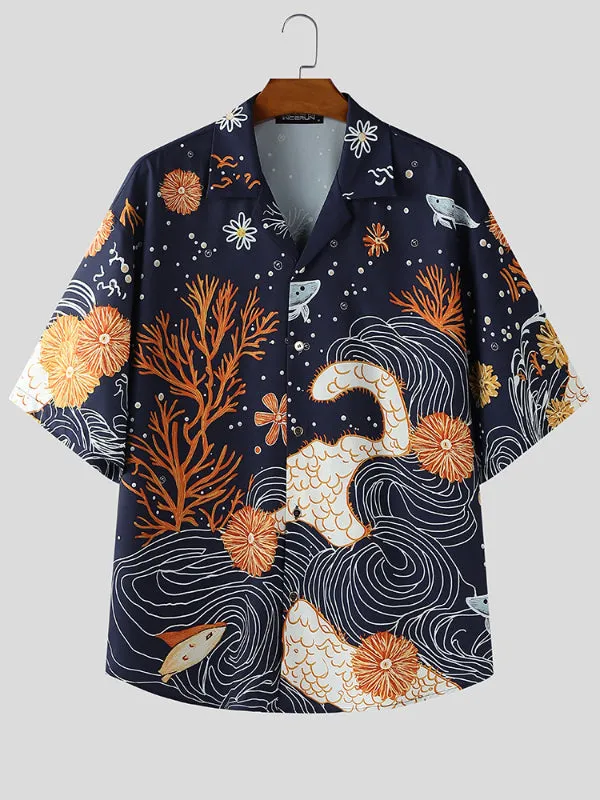 Men's Underwater Embroidered Short Sleeve Shirt SKUL20192 sold by Incerunmen product image thumbnail 3