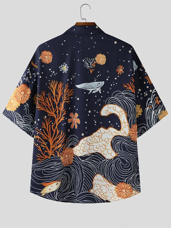 Men's Underwater Embroidered Short Sleeve Shirt SKUL20192 sold by Incerunmen product image thumbnail 4