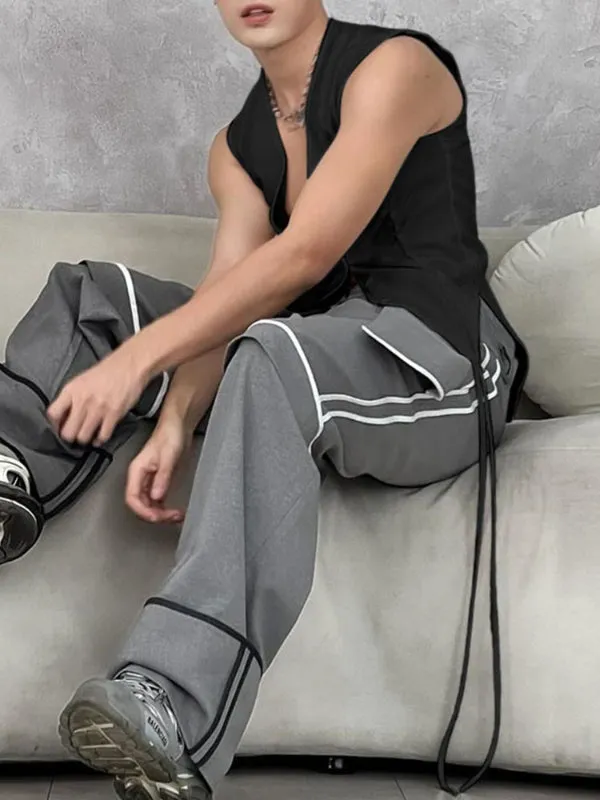 Men's Plain Tie Detail Casual Waistcoat SKUL21105 sold by Incerunmen product image thumbnail 2