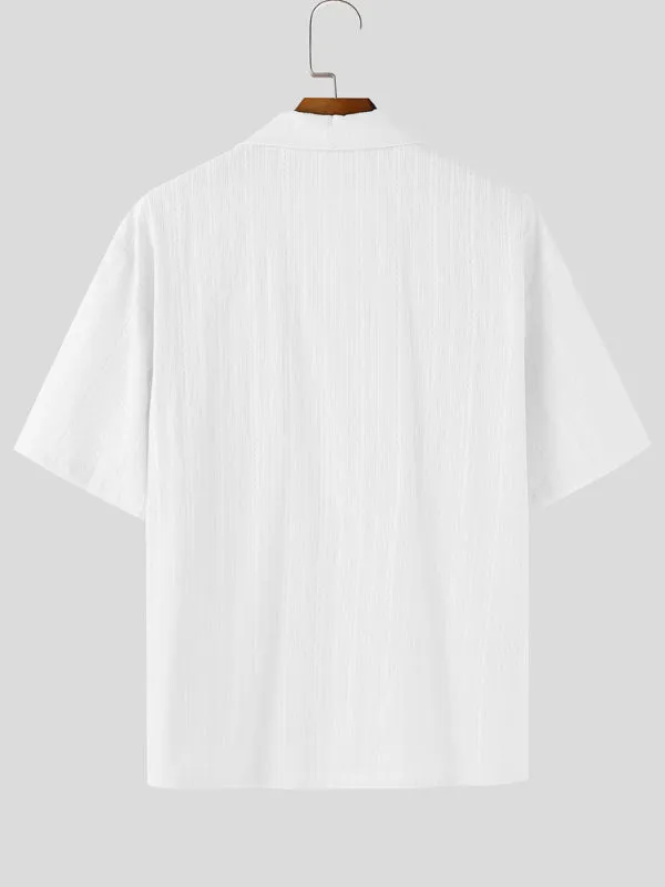 Men's 3D Floral Patchwork Sheer Short Sleeve Shirt SKUL15198 sold by Incerunmen product image thumbnail 5