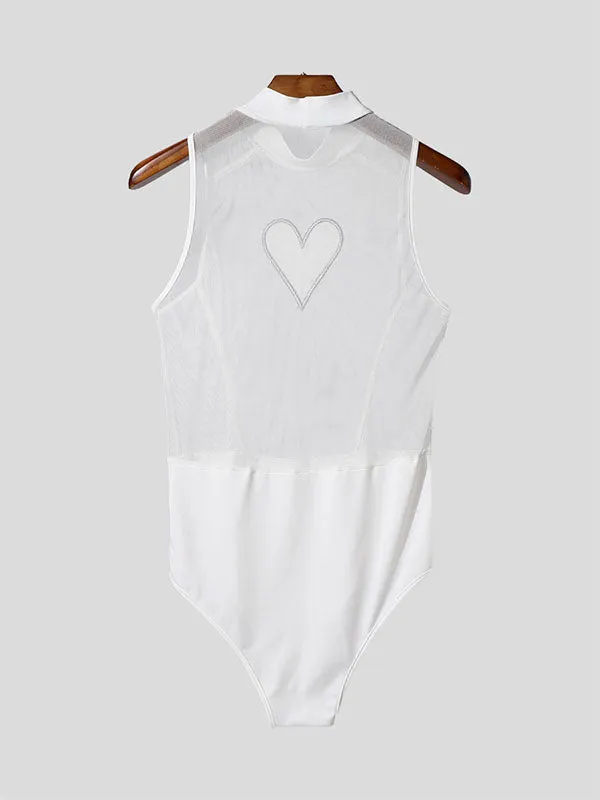 Men's Heart Print Sheer Casual Bodysuit SKUL13990 sold by Incerunmen product image thumbnail 4