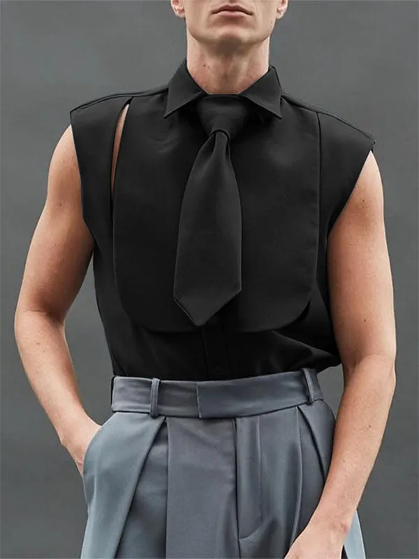 Men's Plain Tie Knot Casual Tank SKUL17026 sold by Incerunmen