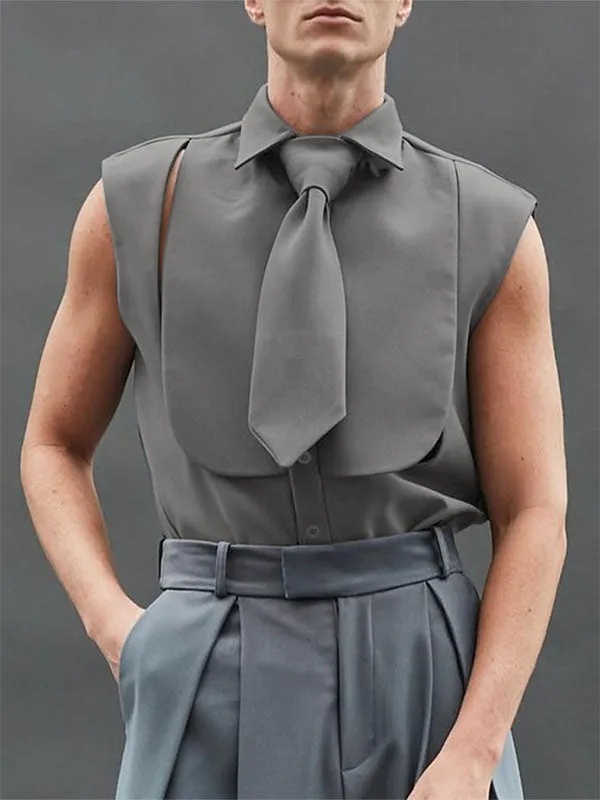 Men's Plain Tie Knot Casual Tank SKUL17026 sold by Incerunmen product image thumbnail 2
