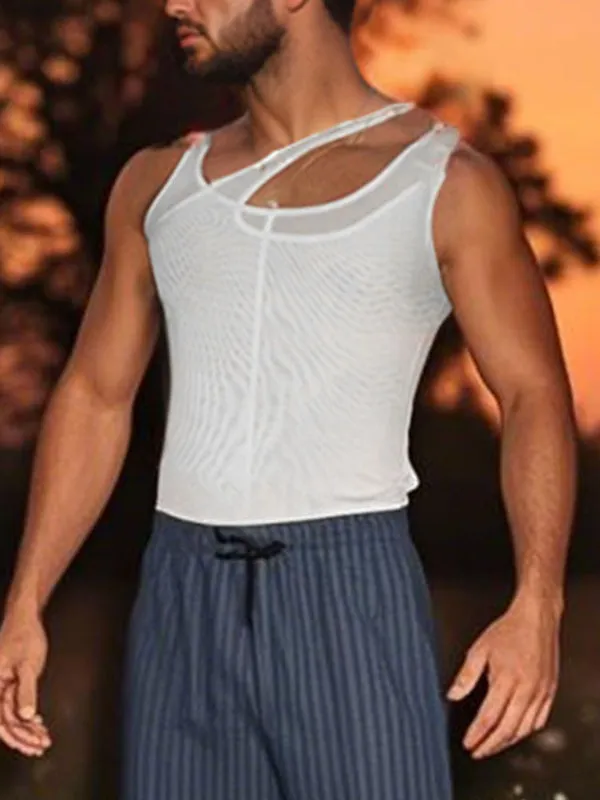 Men's Sheer Double Layer Mesh Casual Tank SKUL15174 sold by Incerunmen product image thumbnail 2