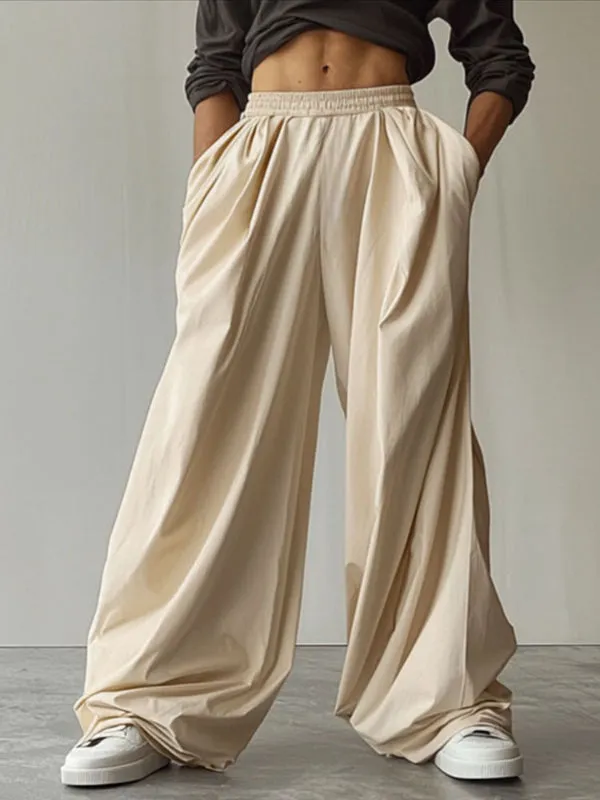 Mens Solid Color Wide Leg Casual Pant SKUL16630 sold by Incerunmen