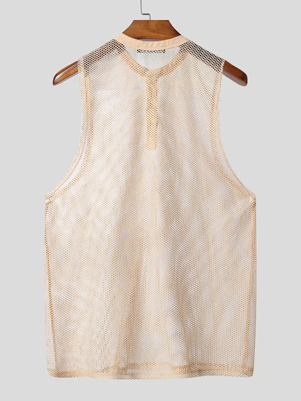 Mens Solid Color Sheer Mesh Casual Tank SKUL21145 sold by Incerunmen product image thumbnail 5