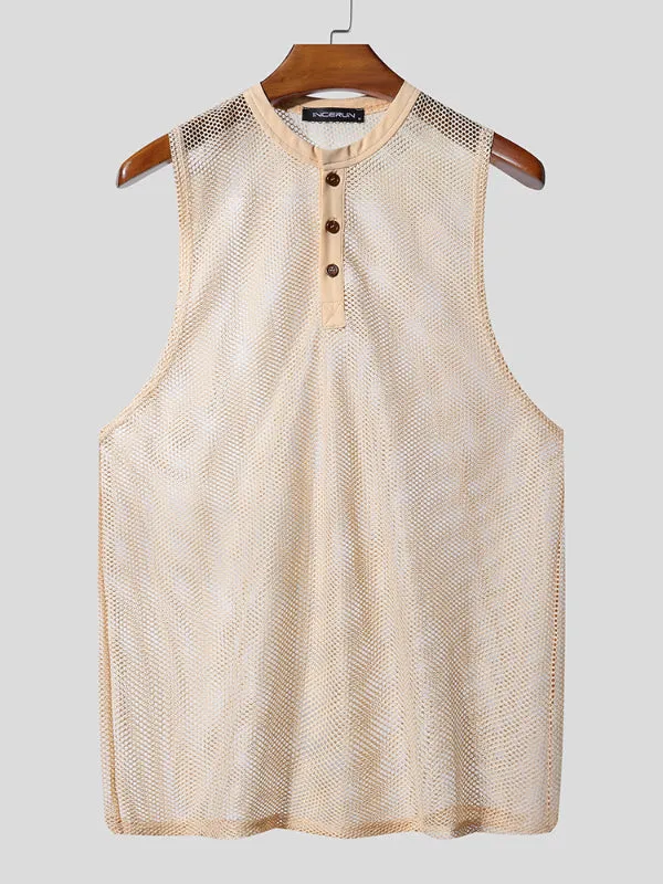 Mens Solid Color Sheer Mesh Casual Tank SKUL21145 sold by Incerunmen product image thumbnail 4