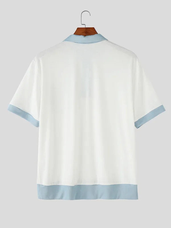 Mens Color Block Casual Short Sleeve Shirt SKUL18956 sold by Incerunmen product image thumbnail 2