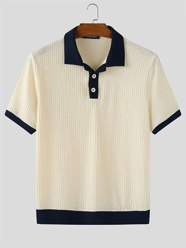 Mens Color Block Textured Short Sleeve T-Shirt SKUL17018 sold by Incerunmen product image thumbnail 4