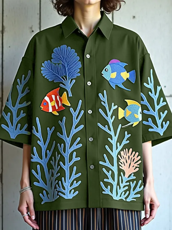 Mens Underwater World Print Short-Sleeve Shirt SKUL20188 sold by Incerunmen product image thumbnail 2