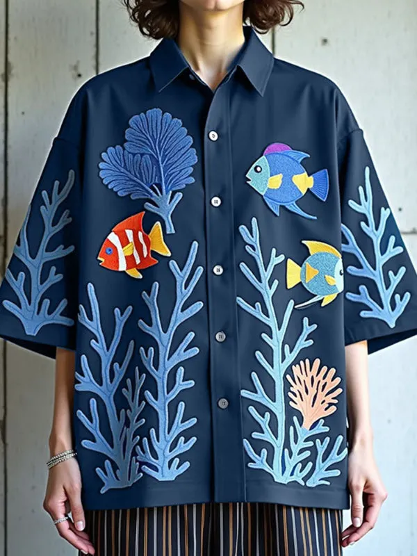 Mens Underwater World Print Short-Sleeve Shirt SKUL20188 sold by Incerunmen
