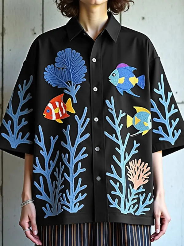 Mens Underwater World Print Short-Sleeve Shirt SKUL20188 sold by Incerunmen product image thumbnail 3