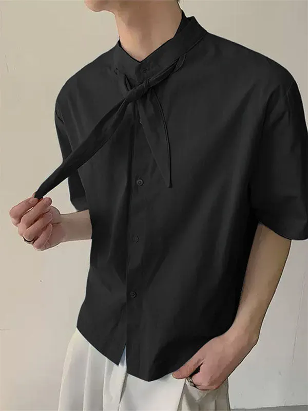 Mens Solid Color Textured Short Sleeve Shirt SKUL17922 sold by Incerunmen product image thumbnail 2