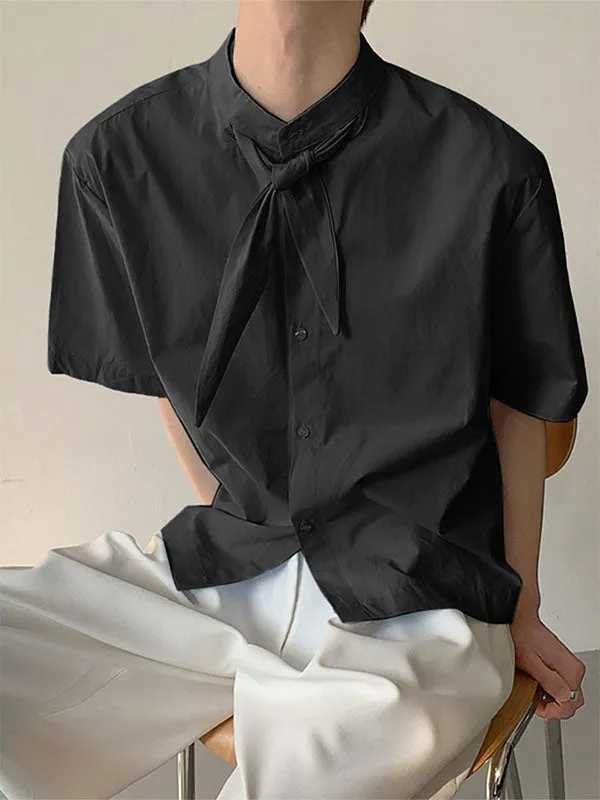 Mens Solid Color Textured Short Sleeve Shirt SKUL17922 sold by Incerunmen