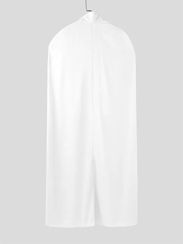 Mens Long Hem Cape Patchwork Short Sleeve Shirt SKUL24603 sold by Incerunmen product image thumbnail 5