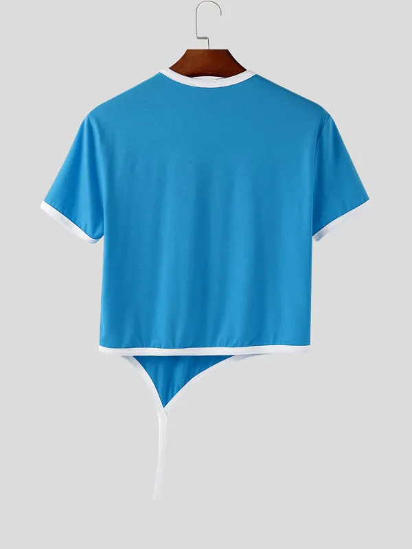 Mens Star Print Cropped Short-Sleeve T-Shirt SKUL17950 sold by Incerunmen product image thumbnail 5