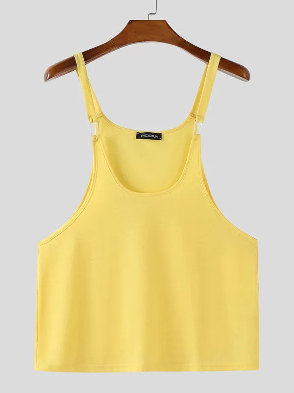 Mens Solid Color Loose Cowl Neck Tank SKUL18998 sold by Incerunmen product image thumbnail 4