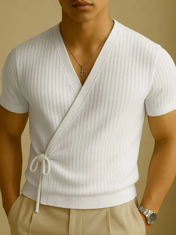 Mens Solid Color Textured Short Sleeve T-Shirt SKUL18990 sold by Incerunmen