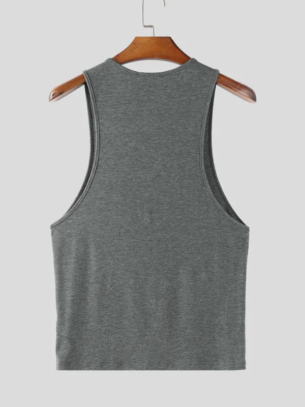 Mens Solid Color Slim Fit V-Neck Tank SKUL20283 sold by Incerunmen product image thumbnail 5