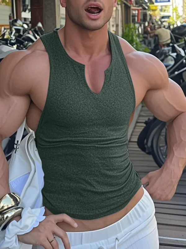 Mens Solid Color Slim Fit V-Neck Tank SKUL20283 sold by Incerunmen product image thumbnail 3