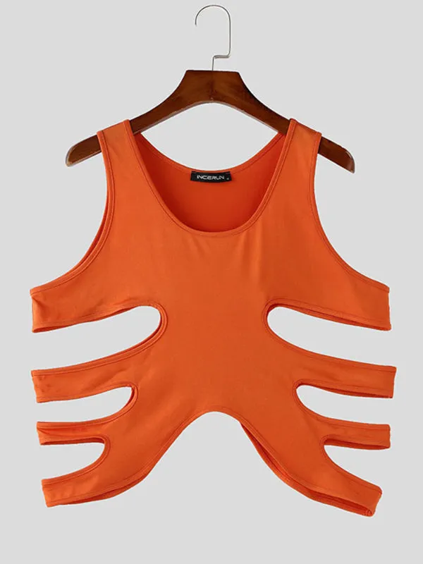 Mens Solid Color Side Cut-Out Casual Tank SKUL03651 sold by Incerunmen product image thumbnail 5