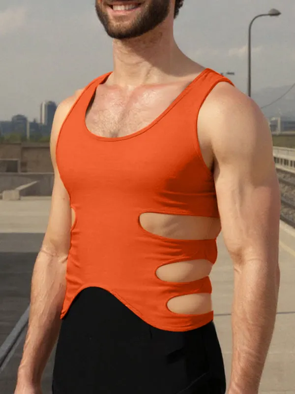 Mens Solid Color Side Cut-Out Casual Tank SKUL03651 sold by Incerunmen product image thumbnail 4