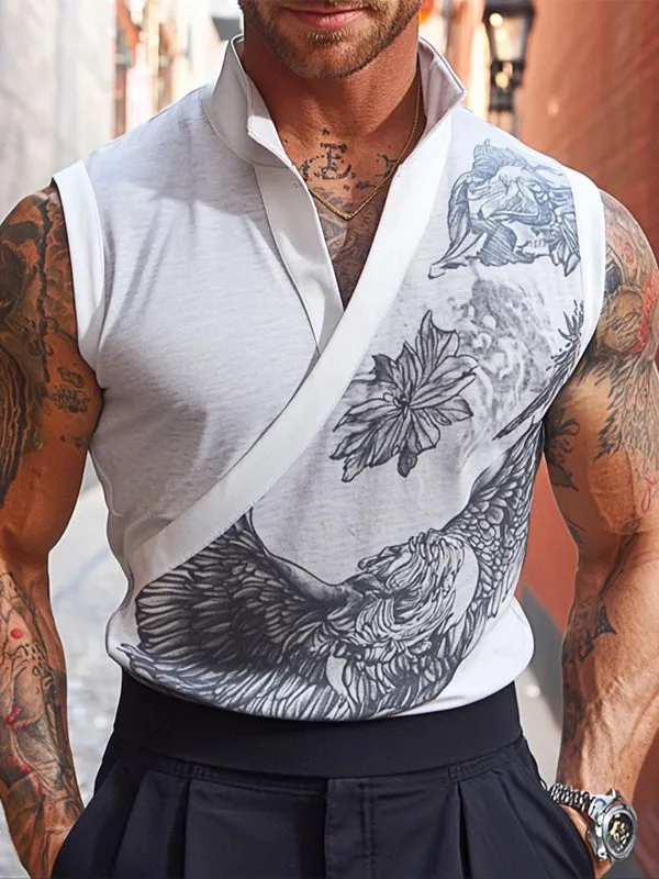 Mens Contrast Color Print Casual Tank SKUL16995 sold by Incerunmen