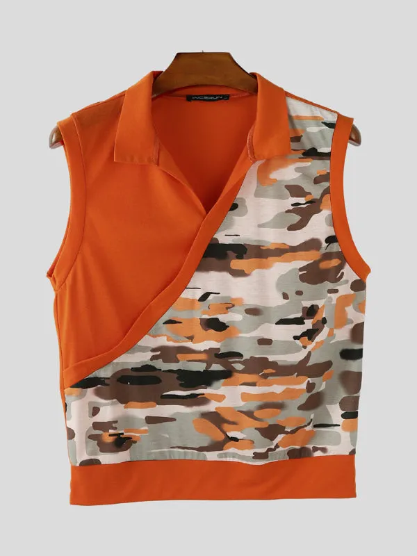 Mens Contrast Color Print Casual Tank SKUL16995 sold by Incerunmen product image thumbnail 4