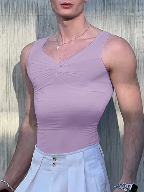 Mens Solid Color Twist Casual Tank SKUL19012 sold by Incerunmen product image thumbnail 3