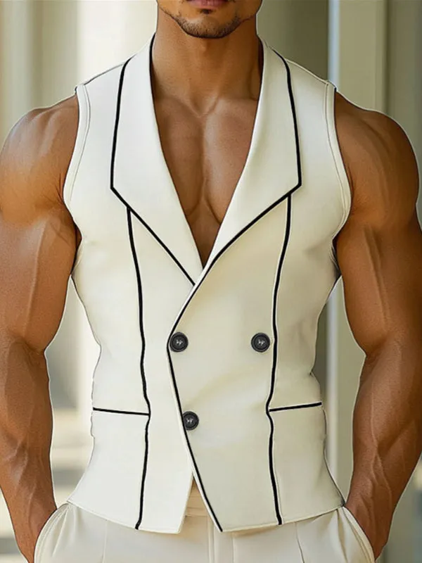 Mens Bold Stripe Contrast Color Casual Waistcoat SKUL19346 sold by Incerunmen product image thumbnail 2