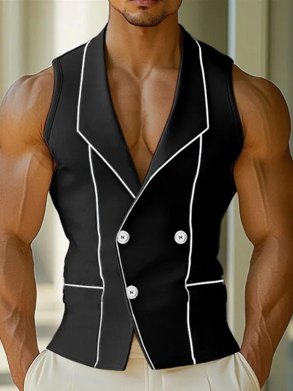 Mens Bold Stripe Contrast Color Casual Waistcoat SKUL19346 sold by Incerunmen product image thumbnail 3