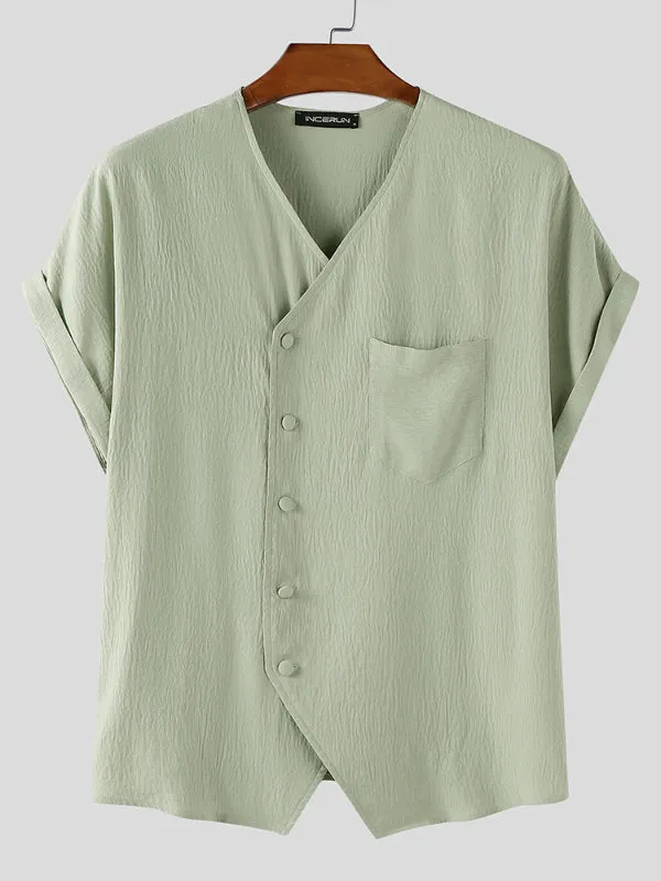 Mens Solid Color Vacation Style Short Sleeve T-Shirt SKUL17006 sold by Incerunmen product image thumbnail 4