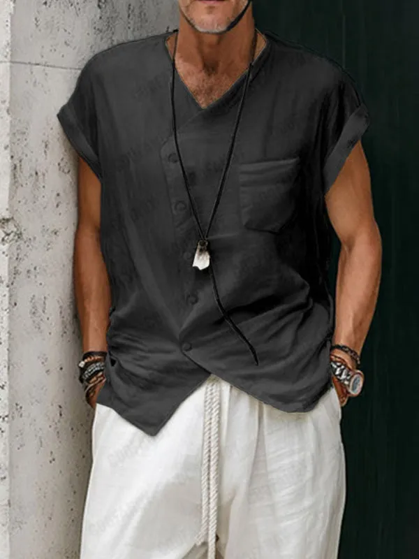 Mens Solid Color Vacation Style Short Sleeve T-Shirt SKUL17006 sold by Incerunmen product image thumbnail 3