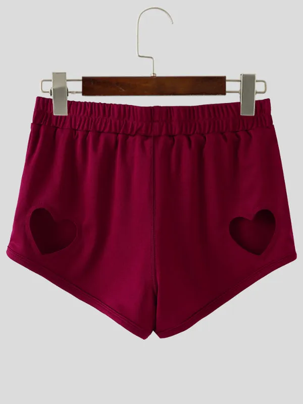 Mens Solid Color Heart Cut-Out Casual Short SKUL18886 sold by Incerunmen product image thumbnail 4