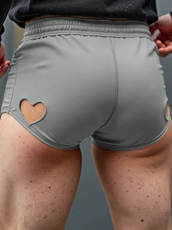 Mens Solid Color Heart Cut-Out Casual Short SKUL18886 sold by Incerunmen product image thumbnail 2