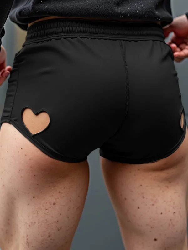 Mens Solid Color Heart Cut-Out Casual Short SKUL18886 sold by Incerunmen