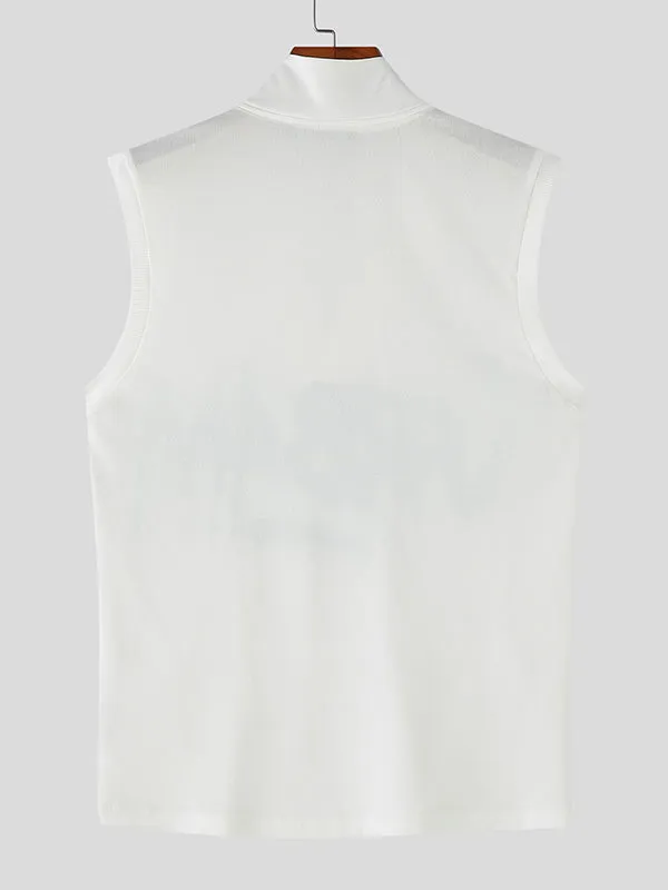 Mens Letter Print Textured Casual Tank SKUL12860 sold by Incerunmen product image thumbnail 5