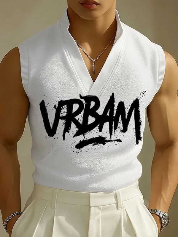Mens Letter Print Textured Casual Tank SKUL12860 sold by Incerunmen product image thumbnail 2