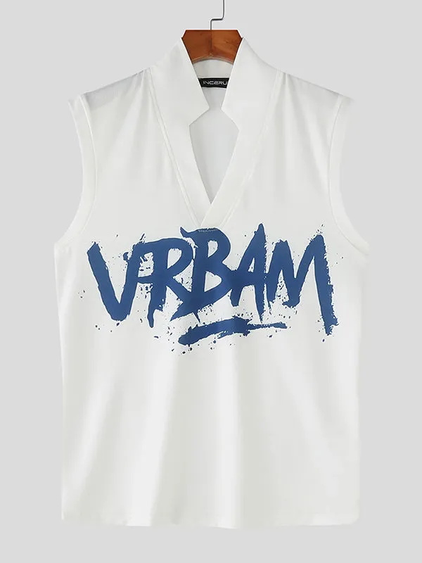 Mens Letter Print Textured Casual Tank SKUL12860 sold by Incerunmen product image thumbnail 4