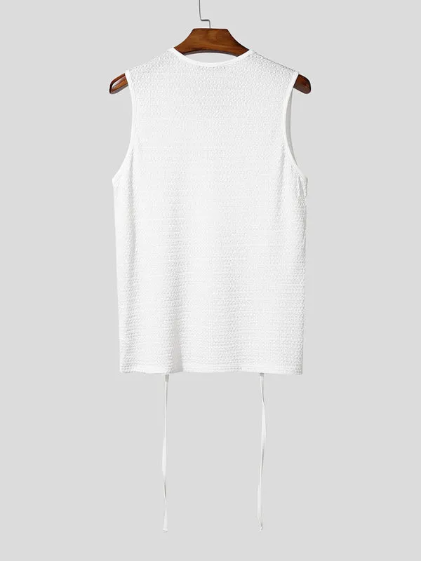 Mens Solid Color Textured Double-Layer Casual Tank SKUL16263 sold by Incerunmen product image thumbnail 4