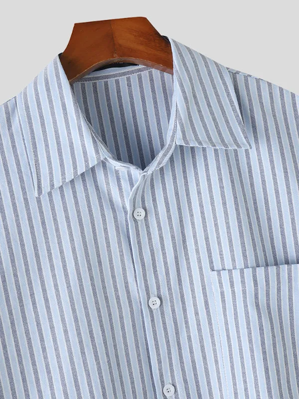 Mens Striped Casual Short Sleeve Shirt SKUL10726 sold by Incerunmen product image thumbnail 5